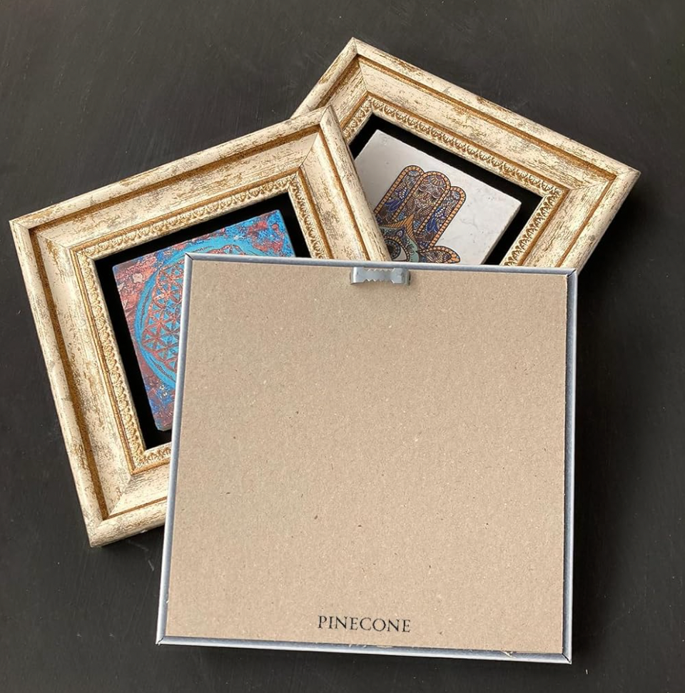 Fatma Ana Eli (Hamsa) Taş Duvar Tablosu - Çerçeveli Taş Tablo - Dekoratif Duvar Sanatı - Modern Ev ve Ofis Duvar Dekoru