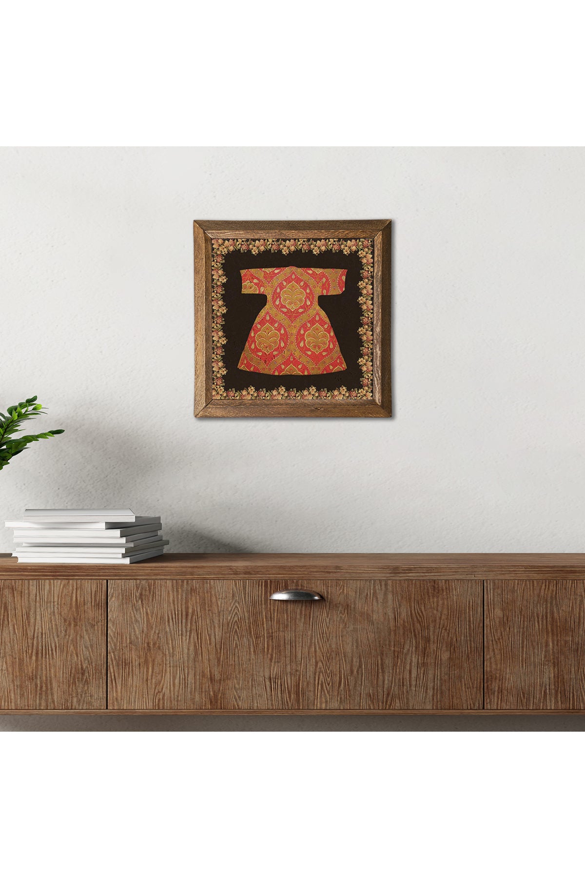Hırka-i Şerif Taş Duvar Tablosu - Ahşap Çerçeveli Taş Tablo - 25x25 cm - Dekoratif Duvar Sanatı - Modern Ev ve Ofis Duvar Dekoru -W1-207