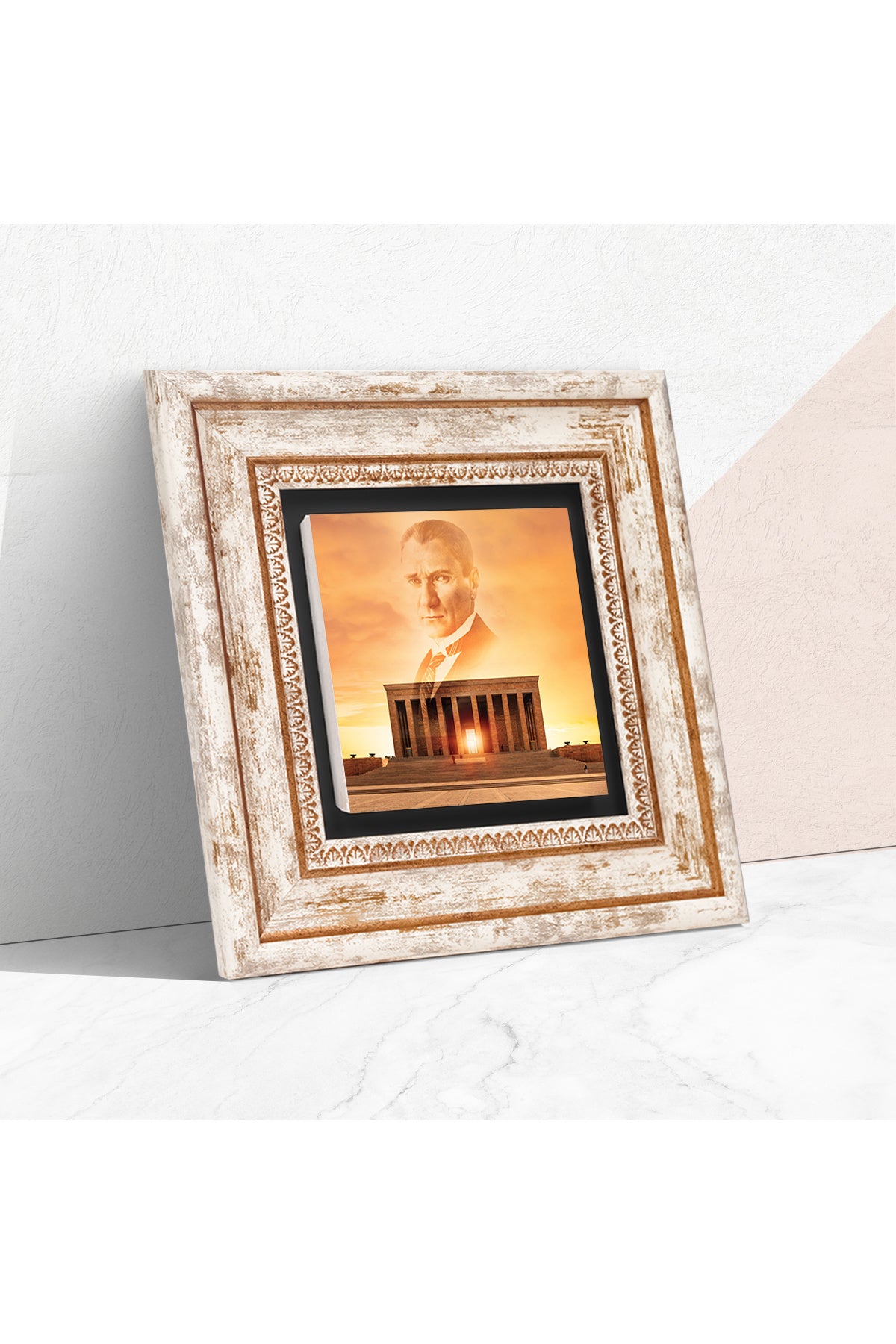 Atatürk Anıtkabir Taş Duvar Tablosu - Çerçeveli Taş Tablo - Dekoratif Duvar Sanatı - Modern Ev ve Ofis Duvar Dekoru TK1-266