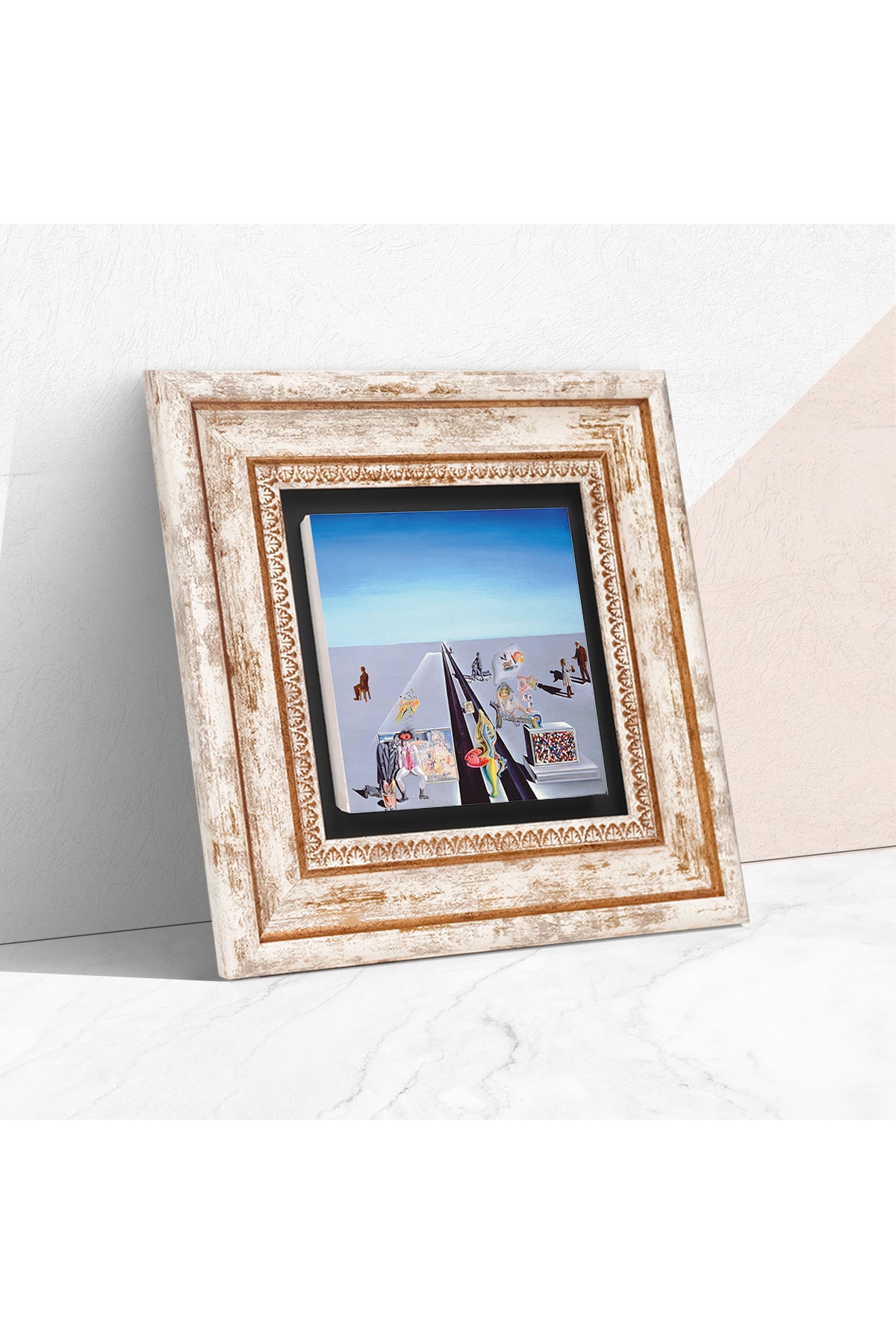 Salvador Dalí Baharın İlk Günleri Taş Duvar Tablosu - Çerçeveli Taş Tablo - Dekoratif Duvar Sanatı - Modern Ev ve Ofis Duvar Dekoru TK1-307