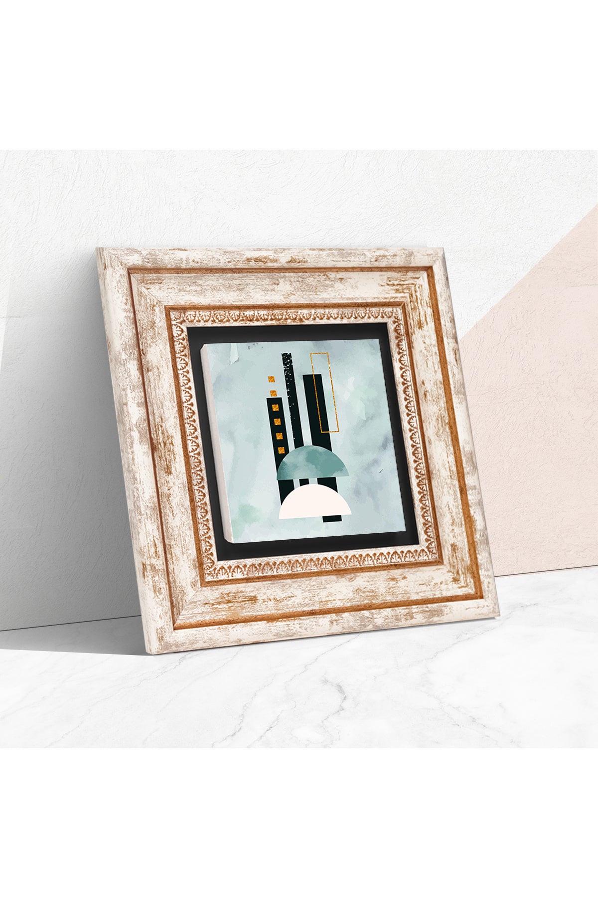 Minimalist Soyut Taş Duvar Tablosu - Çerçeveli Taş Tablo - Dekoratif Duvar Sanatı - Modern Ev ve Ofis Duvar Dekoru TK1-333