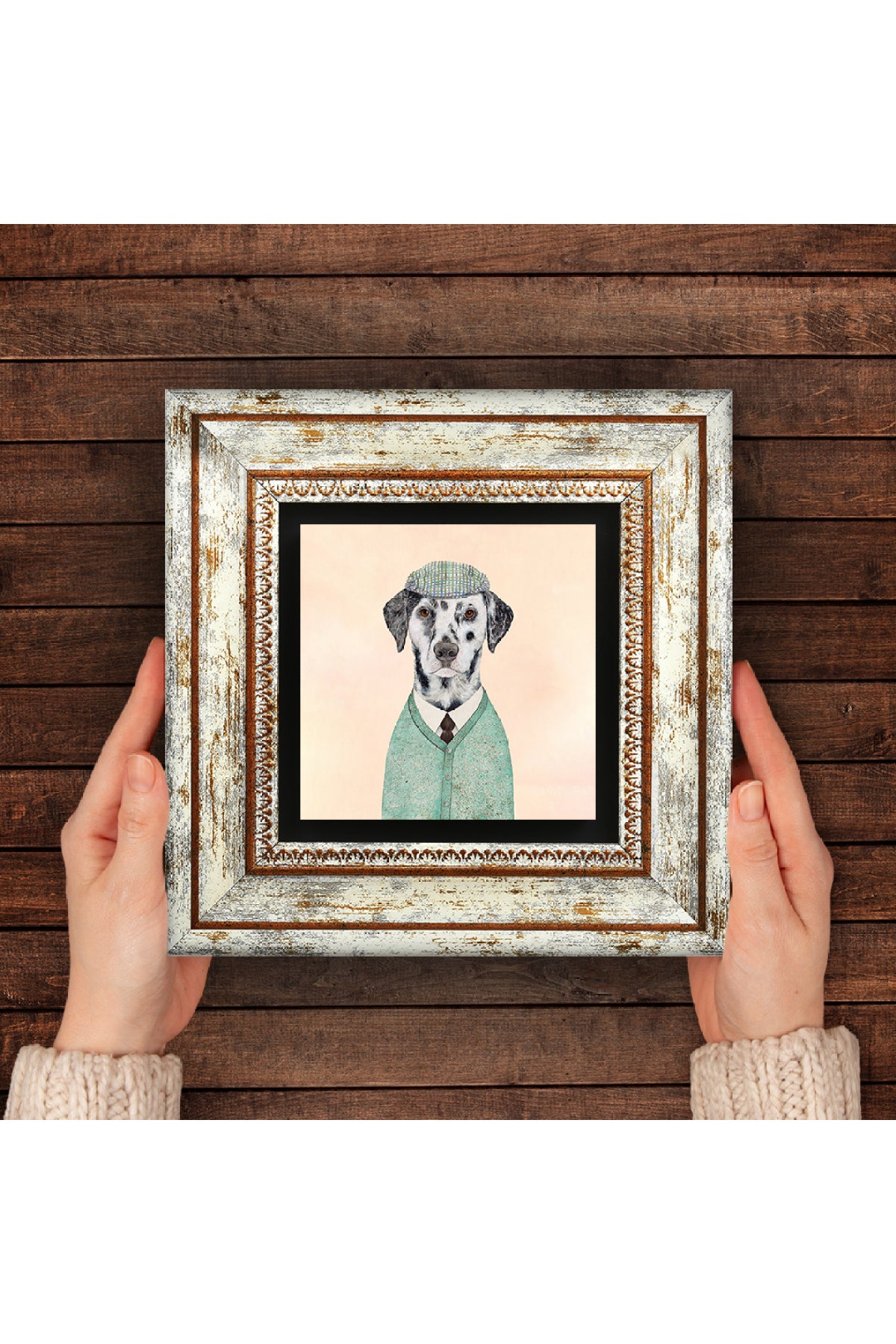 Köpek Taş Duvar Tablosu - Çerçeveli Taş Tablo - Dekoratif Duvar Sanatı - Modern Ev ve Ofis Duvar Dekoru TK1-165