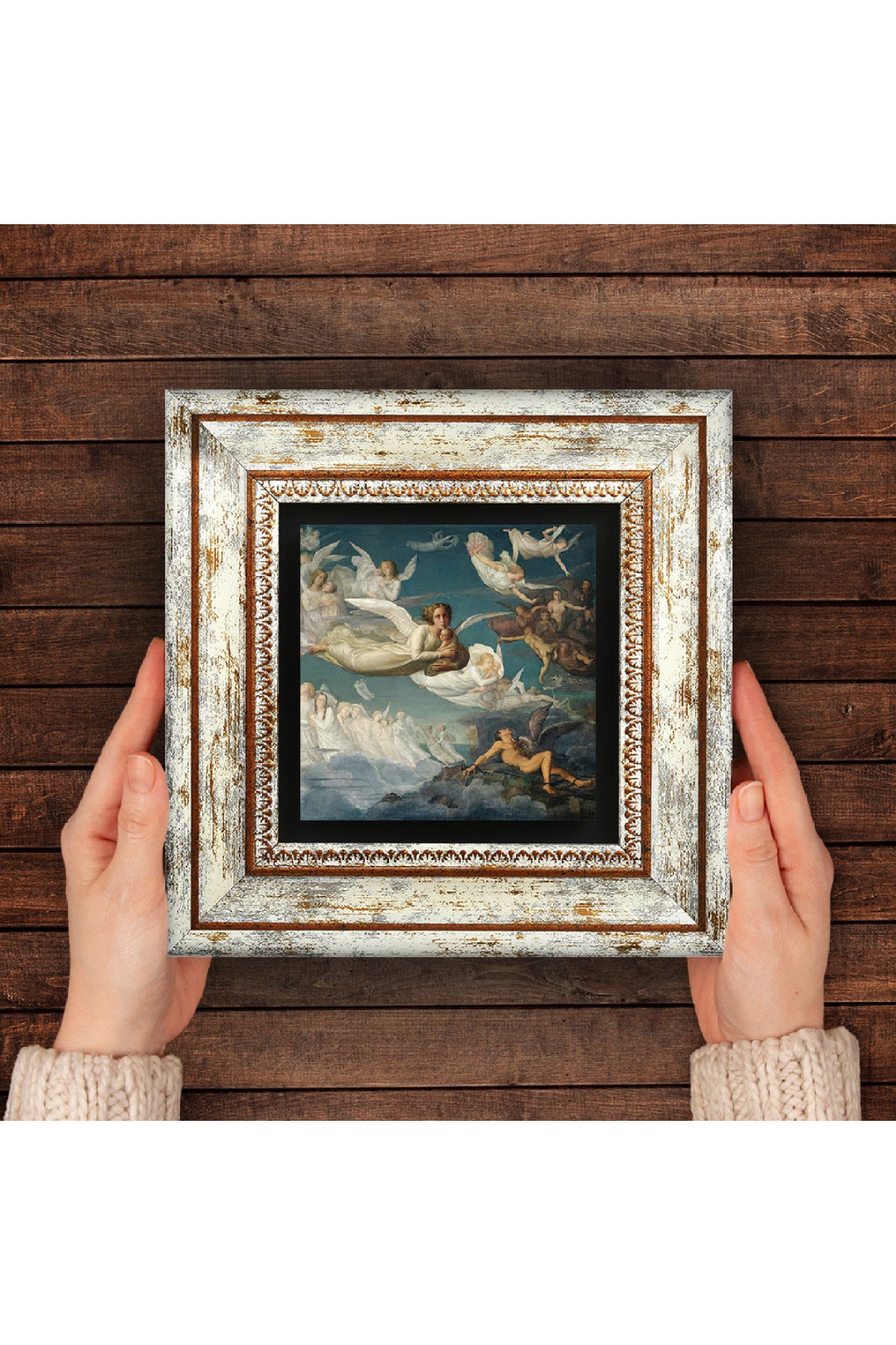 Ruhların Geçişi Louis Janmot Antik Roma Serisi Taş Duvar Tablosu - Çerçeveli Taş Tablo - Dekoratif Duvar Sanatı - Modern Ev ve Ofis Duvar Dekoru TK1-41