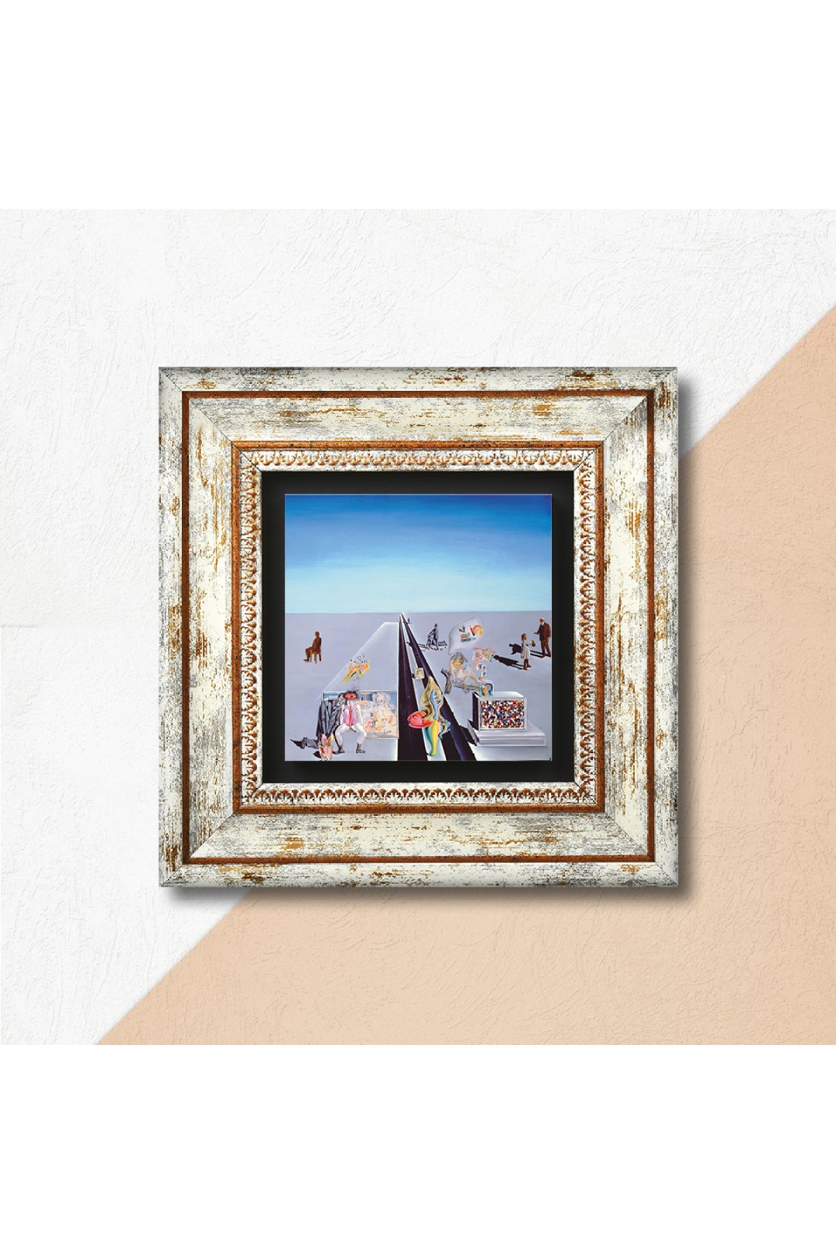 Salvador Dalí Baharın İlk Günleri Taş Duvar Tablosu - Çerçeveli Taş Tablo - Dekoratif Duvar Sanatı - Modern Ev ve Ofis Duvar Dekoru TK1-307