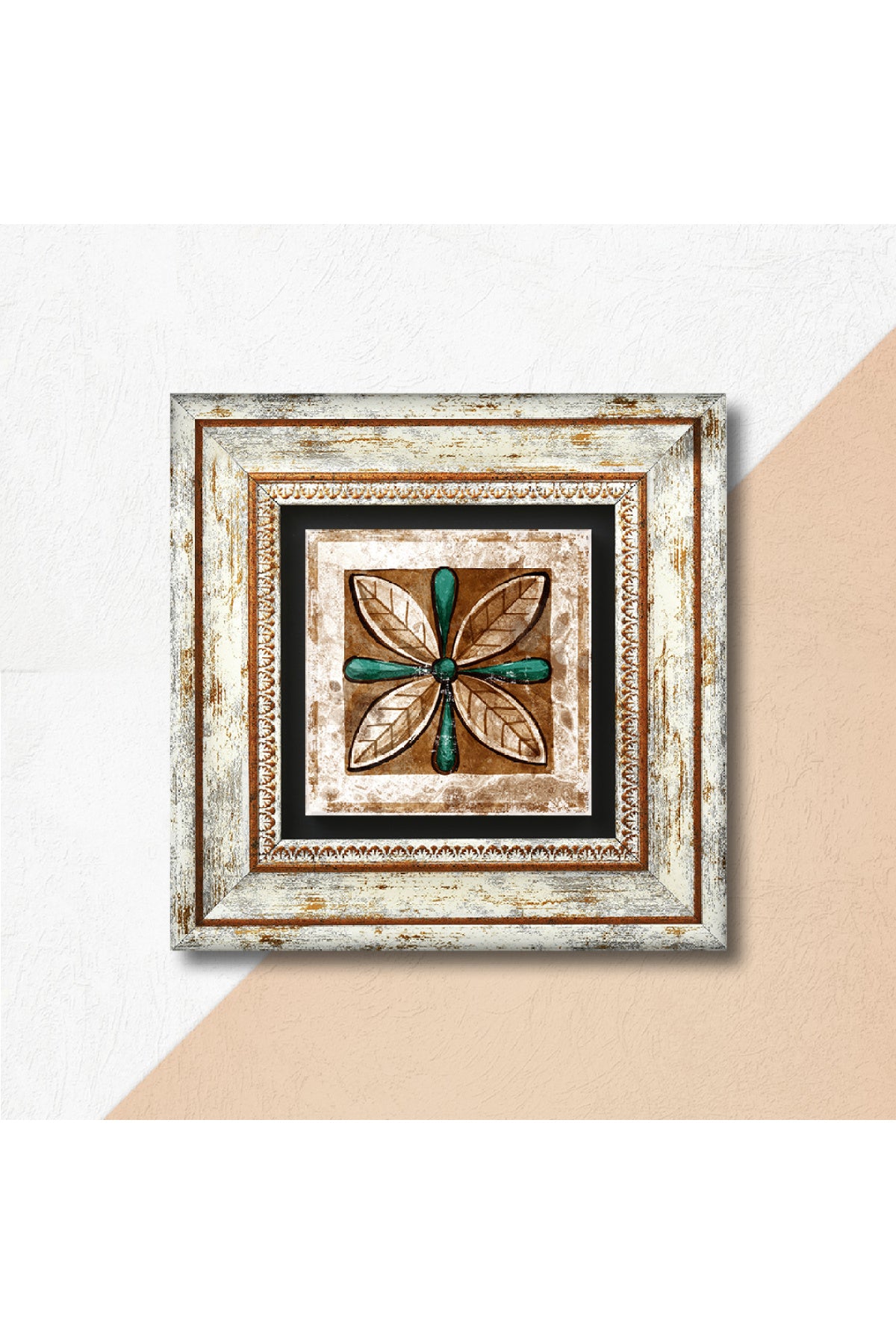 Fas Desenli Vintage Taş Duvar Tablosu - Çerçeveli Taş Tablo - Dekoratif Duvar Sanatı - Modern Ev ve Ofis Duvar Dekoru TK1-36