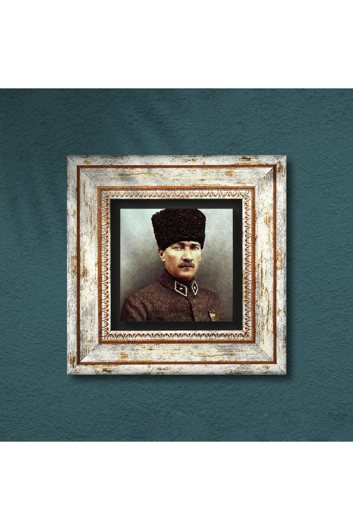 Atatürk Taş Duvar Tablosu - Çerçeveli Taş Tablo - Dekoratif Duvar Sanatı - Modern Ev ve Ofis Duvar Dekoru TK1-132