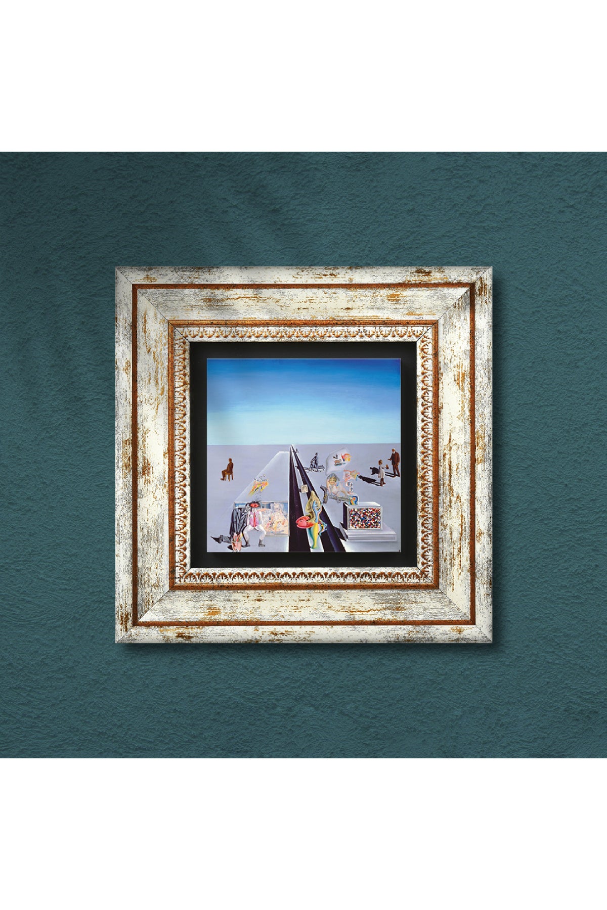 Salvador Dalí Baharın İlk Günleri Taş Duvar Tablosu - Çerçeveli Taş Tablo - Dekoratif Duvar Sanatı - Modern Ev ve Ofis Duvar Dekoru TK1-307