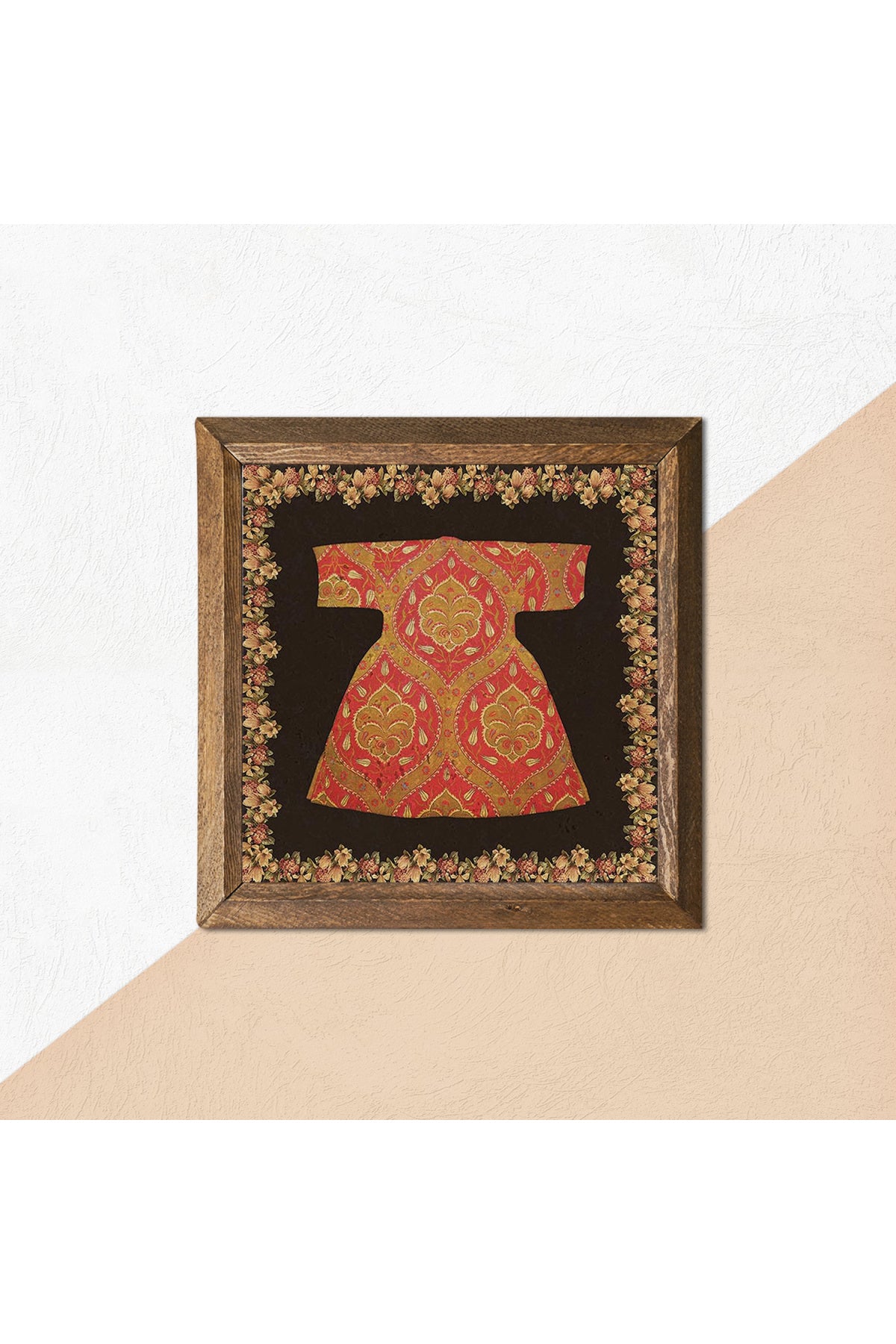 Hırka-i Şerif Taş Duvar Tablosu - Ahşap Çerçeveli Taş Tablo - 25x25 cm - Dekoratif Duvar Sanatı - Modern Ev ve Ofis Duvar Dekoru -W1-207