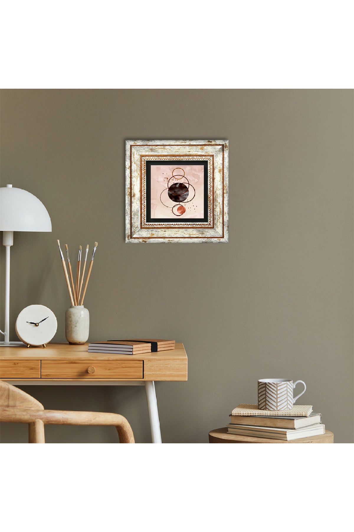 Minimalist Soyut Taş Duvar Tablosu - Çerçeveli Taş Tablo - Dekoratif Duvar Sanatı - Modern Ev ve Ofis Duvar Dekoru TK1-329