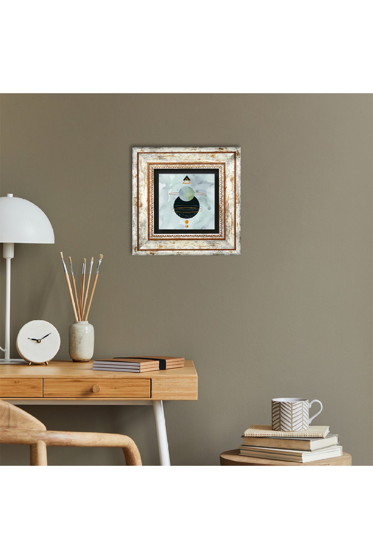Minimalist Soyut Taş Duvar Tablosu - Çerçeveli Taş Tablo - Dekoratif Duvar Sanatı - Modern Ev ve Ofis Duvar Dekoru TK1-330