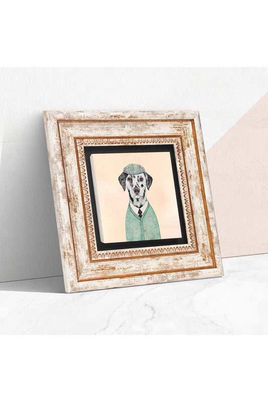 Köpek Taş Duvar Tablosu - Çerçeveli Taş Tablo - Dekoratif Duvar Sanatı - Modern Ev ve Ofis Duvar Dekoru TK1-165