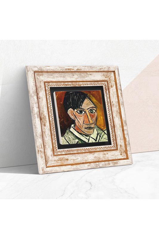 Picasso Otoportre Taş Duvar Tablosu - Çerçeveli Taş Tablo - Dekoratif Duvar Sanatı - Modern Ev ve Ofis Duvar Dekoru TK1-300