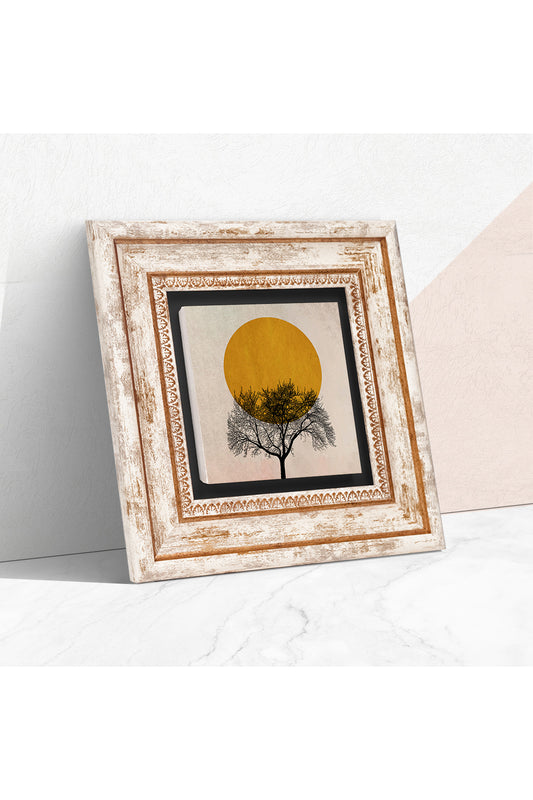 Minimalist Taş Duvar Tablosu - Çerçeveli Taş Tablo - Dekoratif Duvar Sanatı - Modern Ev ve Ofis Duvar Dekoru TK1-321