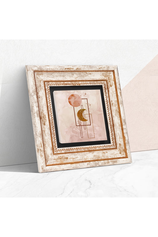 Minimalist Soyut Taş Duvar Tablosu - Çerçeveli Taş Tablo - Dekoratif Duvar Sanatı - Modern Ev ve Ofis Duvar Dekoru TK1-326