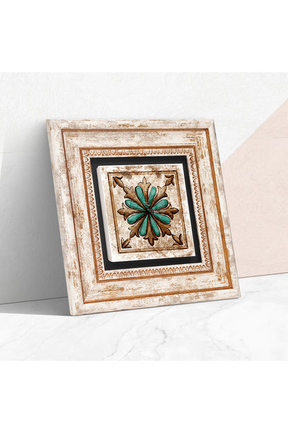 Fas Desenli Vintage Taş Duvar Tablosu - Çerçeveli Taş Tablo - Dekoratif Duvar Sanatı - Modern Ev ve Ofis Duvar Dekoru TK1-35
