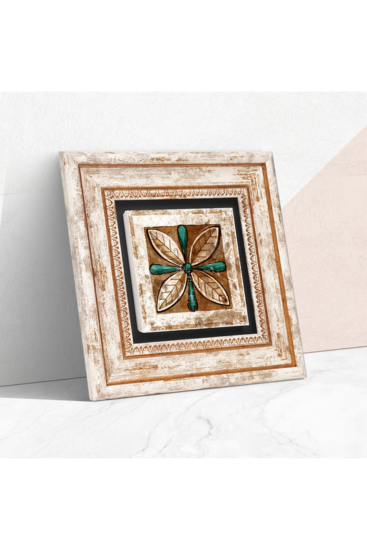 Fas Desenli Vintage Taş Duvar Tablosu - Çerçeveli Taş Tablo - Dekoratif Duvar Sanatı - Modern Ev ve Ofis Duvar Dekoru TK1-36
