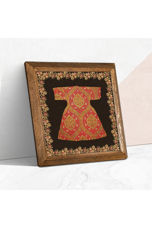 Hırka-i Şerif Taş Duvar Tablosu - Ahşap Çerçeveli Taş Tablo - 25x25 cm - Dekoratif Duvar Sanatı - Modern Ev ve Ofis Duvar Dekoru -W1-207