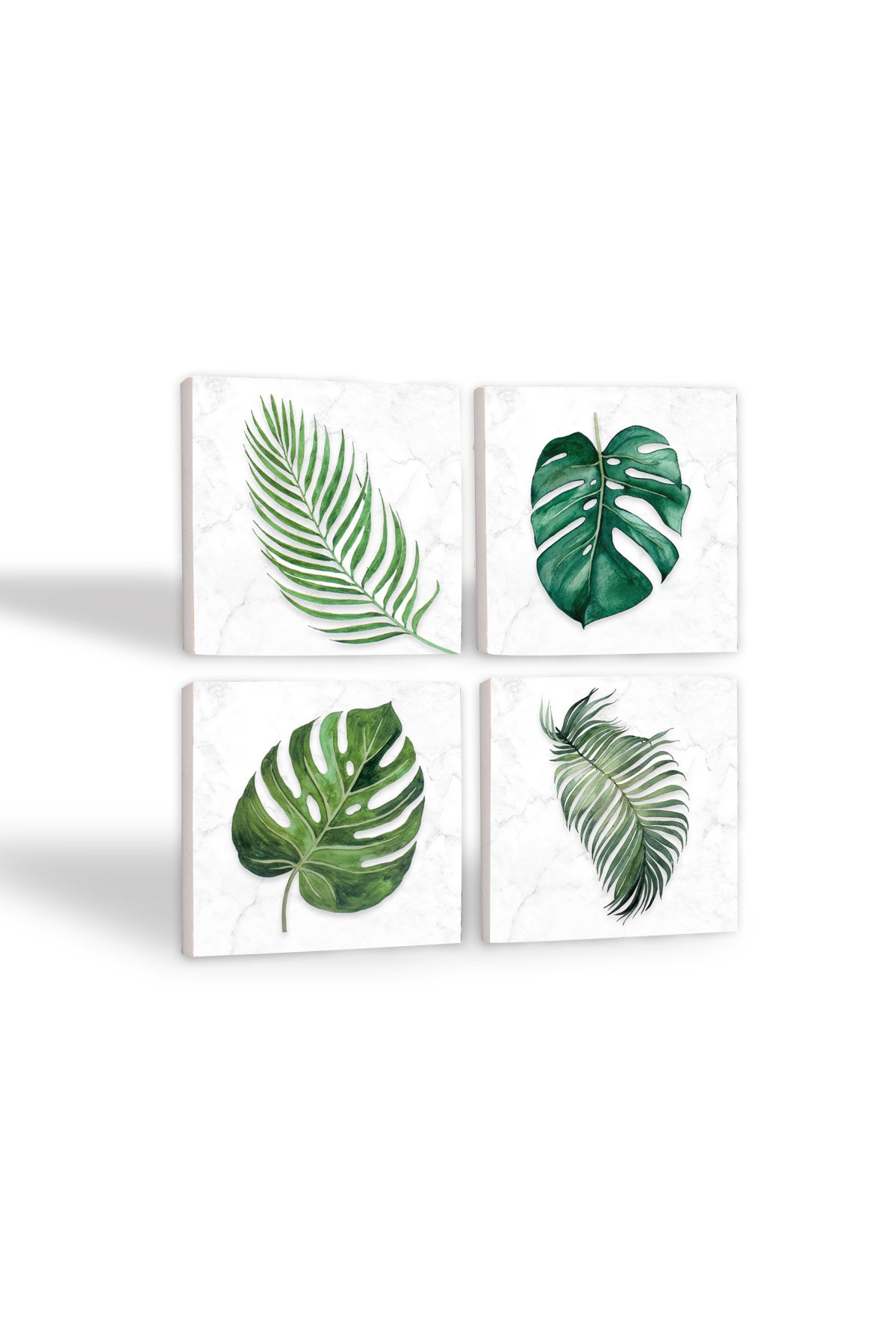 Pinecone Yaprak Taş Bardak Altlığı Seti - 4 Parça - Dekoratif, Rustik Mutfak Aksesuarı, 10x10 cm, Kaydırmaz Tabanlı, Şık ve Dayanıklı SC176
