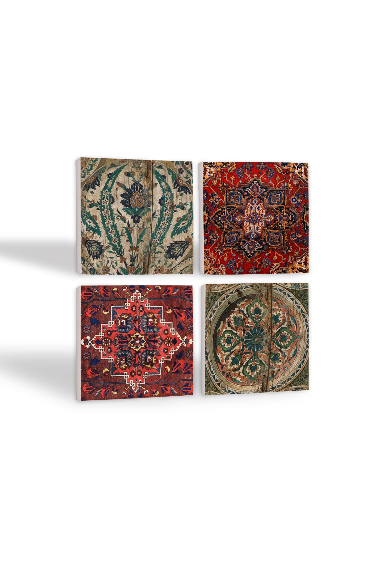 Pinecone Desen, Vintage Desen Taş Bardak Altlığı Seti - 4 Parça - Dekoratif, Rustik Mutfak Aksesuarı, 10x10 cm, Kaydırmaz Tabanlı, Şık ve Dayanıklı SC229