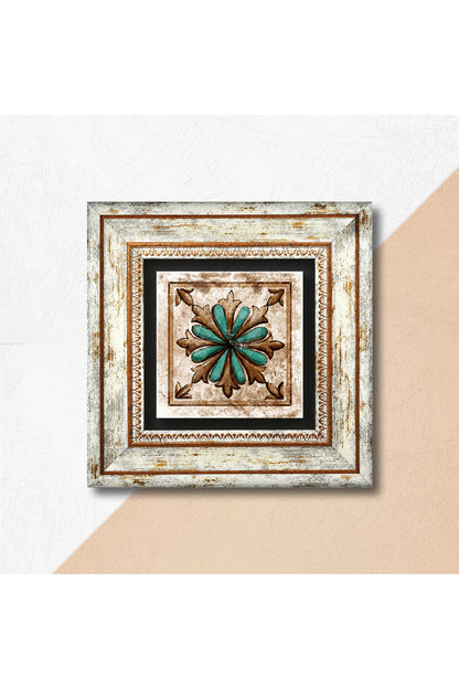 Fas Desenli Vintage Taş Duvar Tablosu - Çerçeveli Taş Tablo - Dekoratif Duvar Sanatı - Modern Ev ve Ofis Duvar Dekoru TK1-35