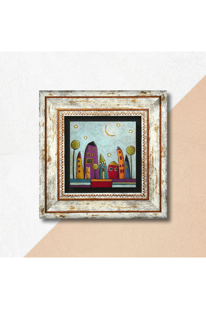 Minimalist Bohem Taş Duvar Tablosu - Çerçeveli Taş Tablo - Dekoratif Duvar Sanatı - Modern Ev ve Ofis Duvar Dekoru TK1-395