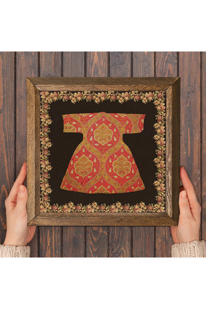 Hırka-i Şerif Taş Duvar Tablosu - Ahşap Çerçeveli Taş Tablo - 25x25 cm - Dekoratif Duvar Sanatı - Modern Ev ve Ofis Duvar Dekoru -W1-207