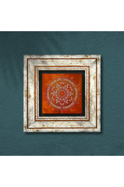 Mandala Taş Duvar Tablosu - Çerçeveli Taş Tablo - Dekoratif Duvar Sanatı - Modern Ev ve Ofis Duvar Dekoru TK1-169
